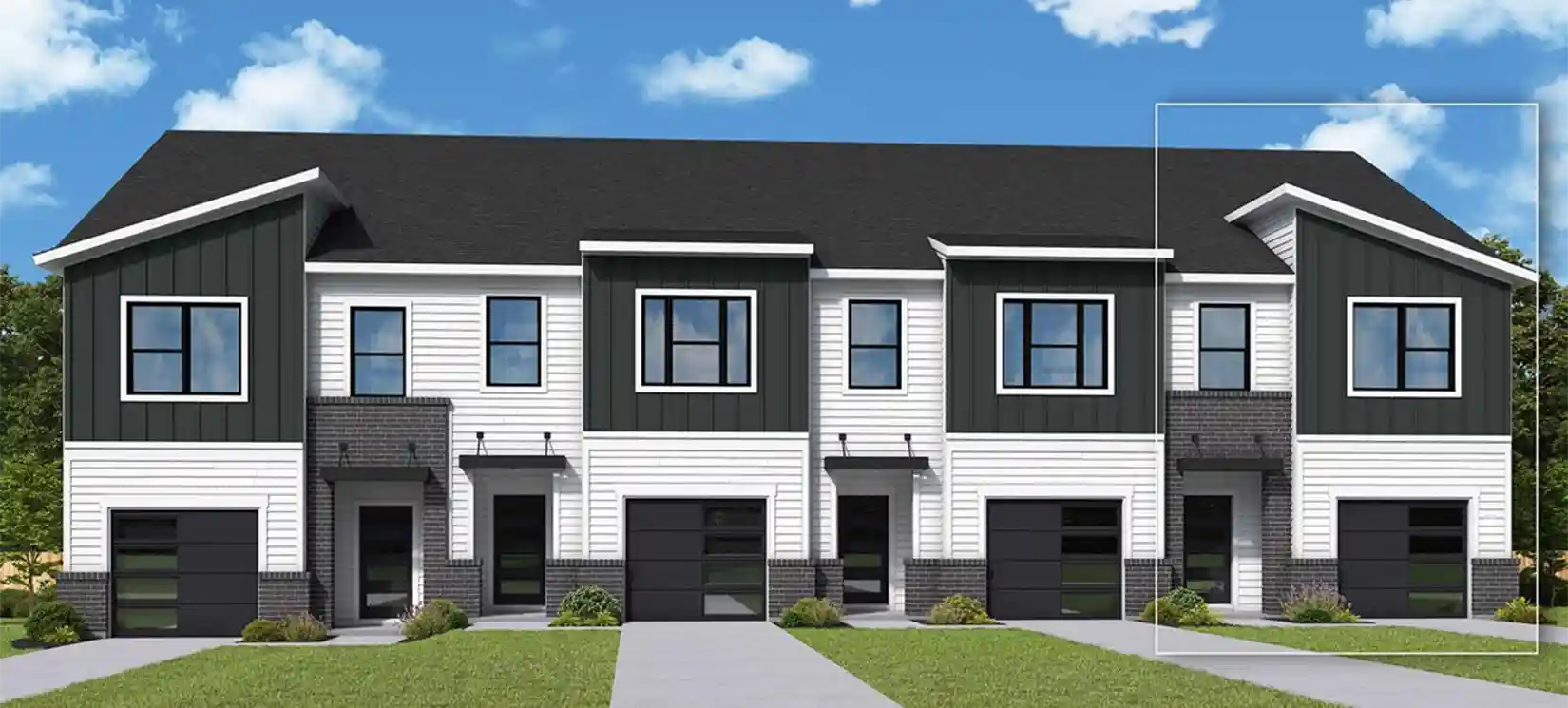 David Weekley Homes Pintail End Elevation and Floorplan at Nexus in Gallatin Tennessee