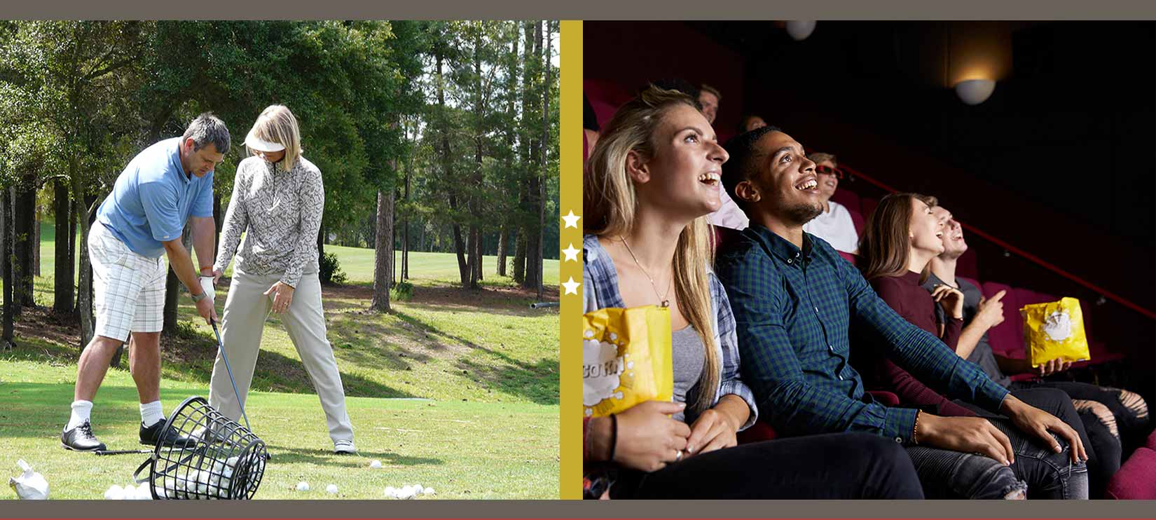 Golfing and Movie Theaters close to the master planned community Nexus in Gallatin Tennessee