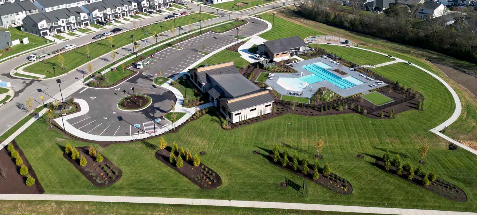 Aerial View of North Amenity Center at Nexus in Gallatin Tennessse