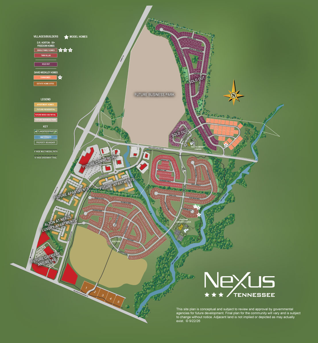 Community Site Plan for Nexus in Gallatin Tennessee